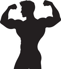 Fototapeta premium Powerful Muscle Man Silhouette Vector Artwork