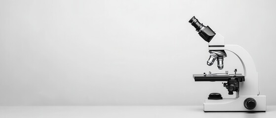 Microscope in a Sterile Laboratory Setting for Scientific Research and Medical Innovation with Copy Space