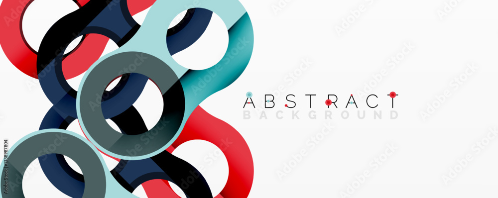 Aufkleber abstract shapes, vibrant colors, modern design. interlocking rings create dynamic composition. clean