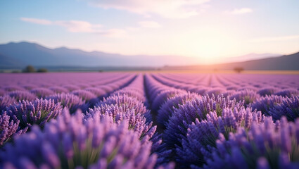 Obraz premium Lavender Fields in Bloom: Captivating Purple Landscapes & Botanical Elegance for Premium Nature Stock Imagery - Perfect for Photo Stock Concepts