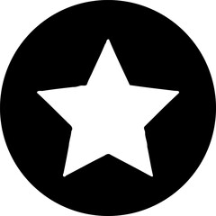 Obraz premium Simple Black Circle with a Central White Star