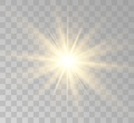 Transparent yellow sunlight special lens flash light effect. Front solar flare lenses	
