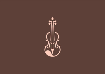 Minimalist violin logo for music-related brands © PULO