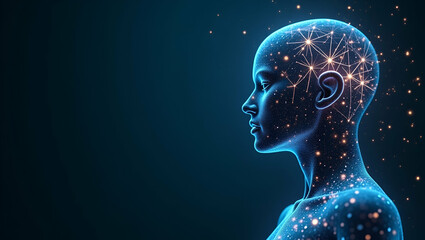 Elegant Digital Depiction of Human-like AI Adaptability: Merging Advanced Neural Simulation with Responsive Digital Interfaces for Seamless Interactive Intelligence in Photo Stock Concept