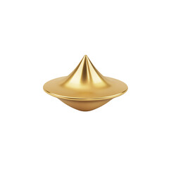 Fototapeta premium Golden spinning top elegantly poised subtle shadow. AI Generated