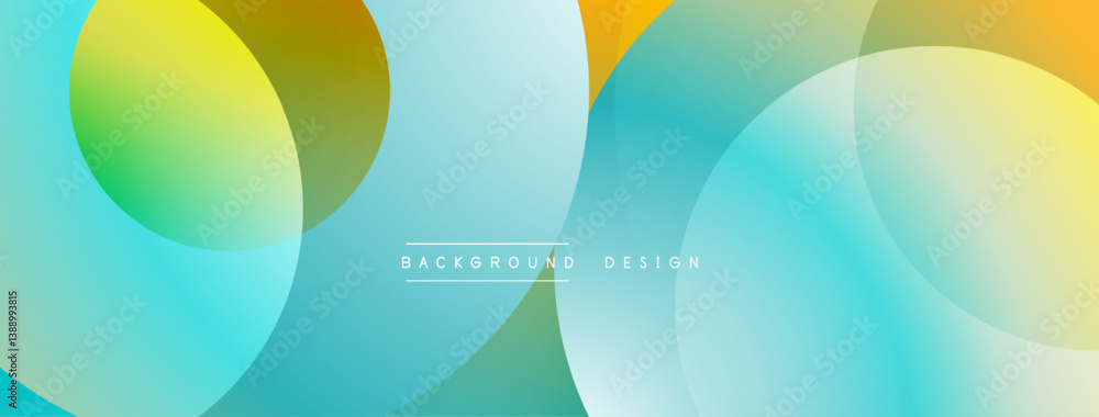 Aufkleber Abstract colorful circles overlap. Gradient shades create dynamic visual effect. Modern design for backgrounds, presentations, branding.