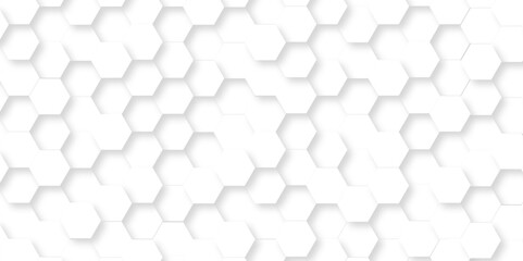 Abstract emboss white Hexagonal Background. Luxury White Pattern. Vector Futuristic minimal honeycomb mosaic white background. geometric mesh cell texture. modern futuristic wallpaper.	
