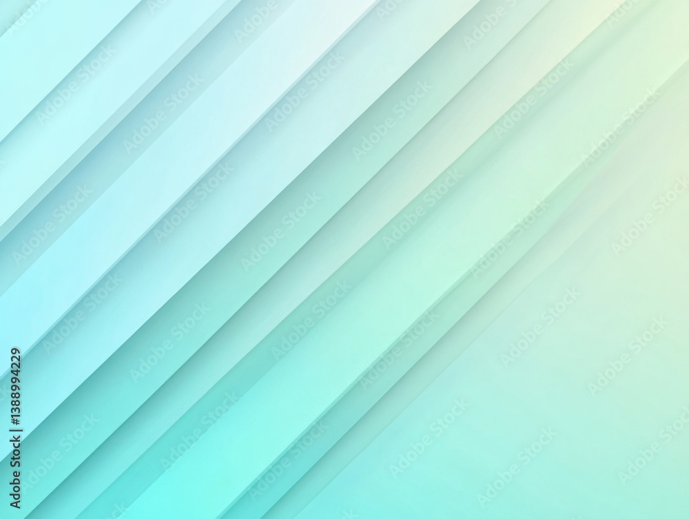 Poster abstract diagonal gradient lines in pastel blue and green hues creating a modern and serene backdrop