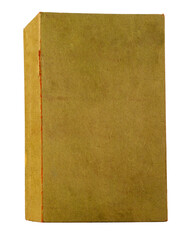 Yellow Worn Fabric-Covered Book Standing Upright