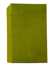 Green Worn Fabric-Covered Book Standing Upright