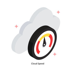 Cloud Speed Concept Isometric Style Illustrations. Eps 10 File