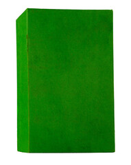 Green Worn Fabric-Covered Book Standing Upright
