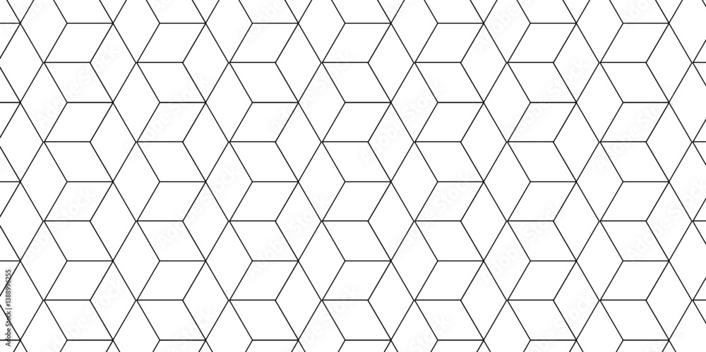 Fototapete vector seamless pattern with hexagon square cube geometric pattern shapes grid metal element texture