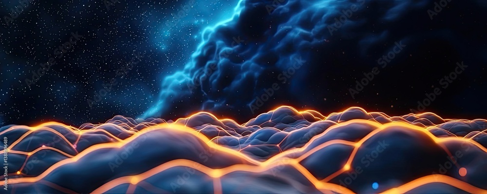 Aufkleber clouds server intelligent glowing system driving globalization concept. a stunning abstract represen