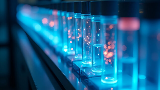 Refined stock imagery depicting RNA sequencing laboratory settings with specialized instruments capturing transcriptome data through high throughput digital platforms and advanced bioinformatics workf