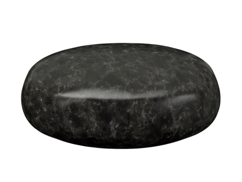 Smooth dark grey stone rests softly on white background. AI Generated