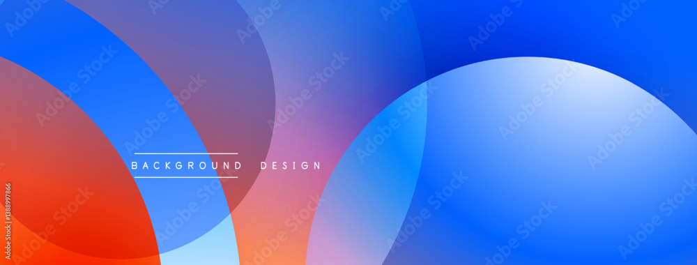 Poster Abstract shapes, vibrant colors, smooth gradients. Overlapping circles create dynamic composition. Modern design, clean aesthetic, visually appealing.