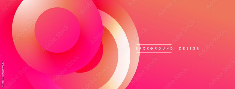 Aufkleber Bright abstract design. Overlapping circles create dynamic gradient effect. Warm colors dominate, evoking modern feel. Simple, clean composition.