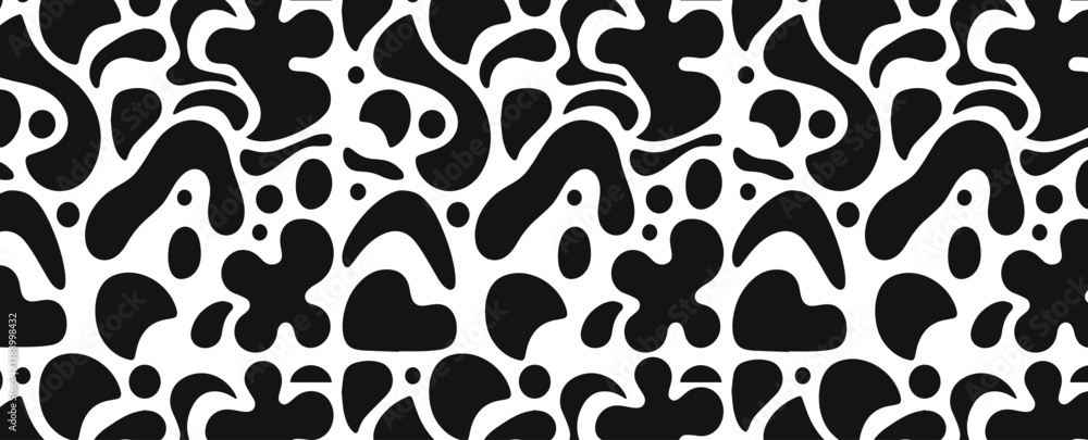 Poster abstract black and white pattern background design with intricate details