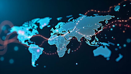 Fototapeta premium Dynamic Digital Visualization of Currency Valuations: Explore Forex Trends and Market Volatility Influencing Global Trade - Stock Photo Concept with Left Space for Customization