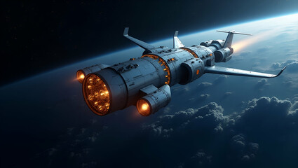 Obraz premium Revolutionizing Space Travel: Innovative Orbital Tourism Spacecraft Design with Advanced Safety Protocols and Integrated Propulsion Systems for Secure Commercial Launch Operations