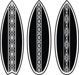 Surfing board silhouette illustration vector .