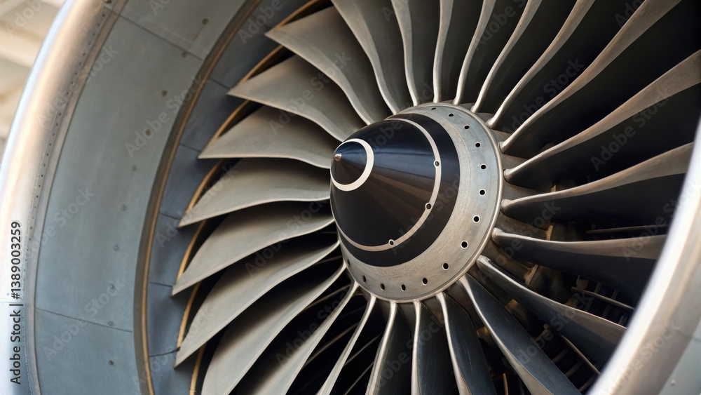 Poster intricate design of air duct showcases advanced engineering aviation technology, highlighting precis