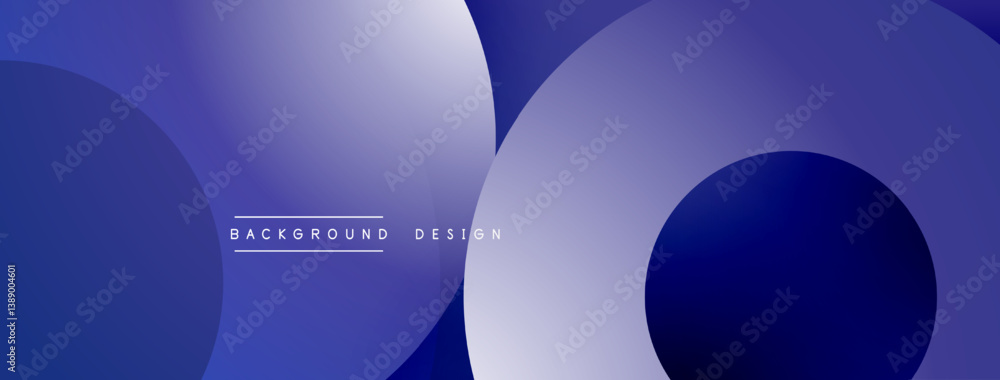Leinwandbilder abstract design. overlapping circles create depth. gradient shades of blue dominate composition. min