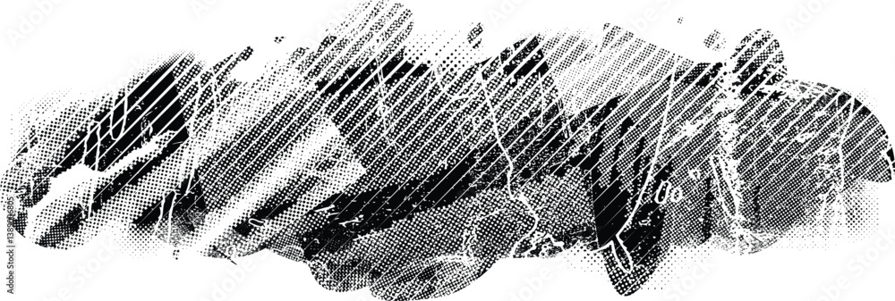 Aufkleber Grunge textured banner with rough edges. Speckled texture. Overlay grunge texture . Simply place texture over any object to create grunge effect . Banner with scratched surface for your design. 