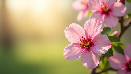 Fototapeta premium Expertly Captured Spring Photography: Blooming Nature & Vibrant Colors in Balanced Compositions for Premium High-Resolution Stock Imagery with Ideal Empty Space