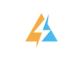 A letter logo with power sign 