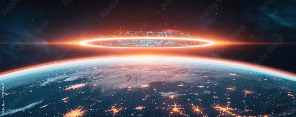 Poster cloud server intelligent innovation driving global systems concept. a stunning view of earth with a 