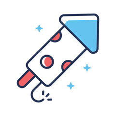 Get your hands on firecracker flat outline style icon
