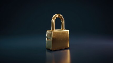 Naklejka premium Solid 3d image of a golden padlock symbolizing financial security and protection of valuable assets in modern economy