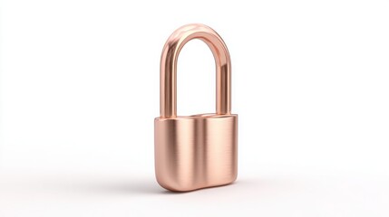 Elegant rose gold padlock symbolizing financial security and safety in a modern 3d design for various applications