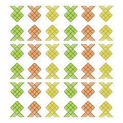 Traditional ketupat composition with flat design