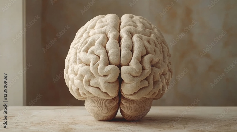 Poster detailed 3d network visualization of the human brain highlighting intricate neural pathways and cogn