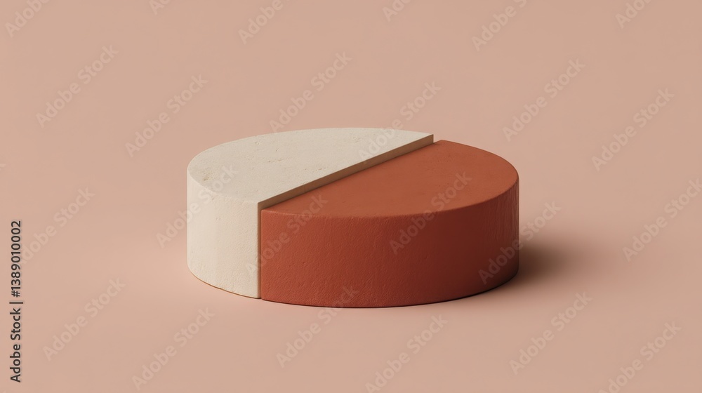 Poster informative 3d pie chart with financial ai overlay showcasing data insights in a red and white color