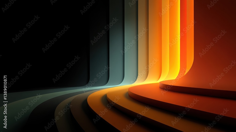 Poster mysterious tunnel with radiant light streaming through creating enigmatic and captivating atmosphere