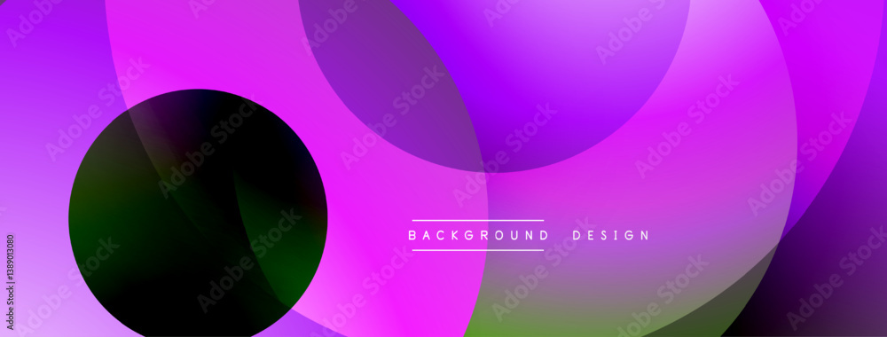 Aufkleber Purple abstract background. Overlapping circles create dynamic visual effect. Gradient shades, modern design. Minimalist aesthetic, smooth transitions.