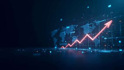 Stunning Digital Imagery of the Thriving Digital Economy: Showcasing Technological Innovation, Online Commerce Growth, and Market Expansion in Stock Photos with Space for Text