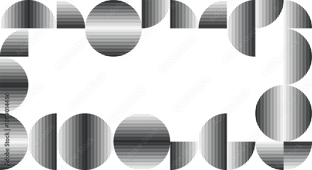 Poster modern artistic frame with semicircle design elements . many lines form half circles in art style . 