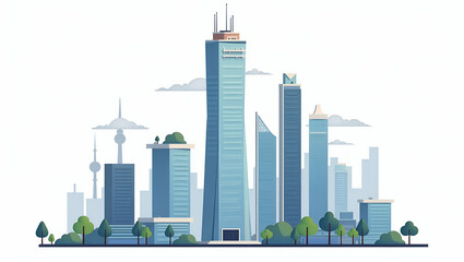 Innovative Flat Display of Advanced Space Elevator Imagery: Architectural Integration & Groundbreaking Structural Engineering in Premium Stock Collections - Cute Vector Style