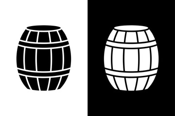 Barrel Shape Vector Clean Black & White Silhouette Design.