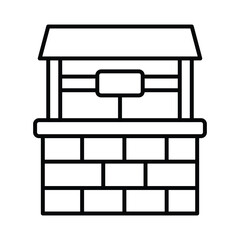 Water Well vector outline icon. EPS 10 file
