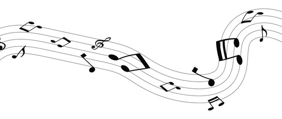 Music notes waves on a white, Curve musical signs, sound wave line symbol in eps 10.