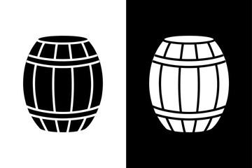 Barrel Silhouette Icon Classic Black and White Vector