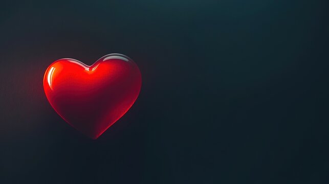 A glowing red heart floats in darkness, symbolizing warmth and gratitude in simplicity.