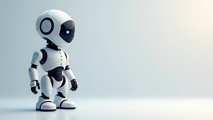 Fototapeta premium Flat Wallpaper artwork featuring autonomous security robots that merges vast empty space with refined digital illustrations of self governing surveillance systems and advanced protective robotics deli