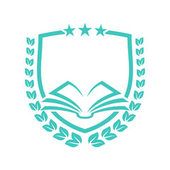 Academy and Education Logo with Shield and Book